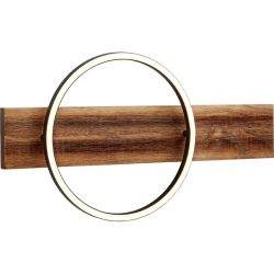 Wandlampe Hatti Braun Eisen/Holz 30 cm 56 cm - Farbe: Holzfarben - LED - Lichtfarbe: Warmweiss - Wandlampe- LED Energiesparlampe