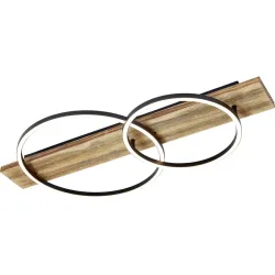 Deckenlampe Hatti Braun Holz 40 cm 78 cm - Farbe: Holzfarben - LED - Lichtfarbe: Warmweiss - Deckenlampe- LED Energiesparlampe