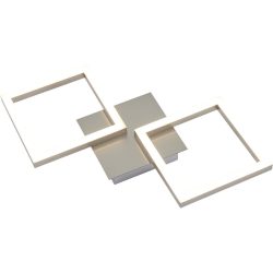 Deckenlampe Jovik Grau Aluminium 20 cm 4 cm - Farbe: Nickel satiniert - LED - Lichtfarbe: Extra warmweiss - Deckenlampe- LED Energiesparlampe