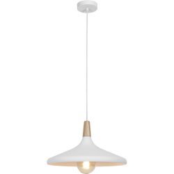 Pendellampe Hino Weiss/Braun Holz/Metall 39 cm 120 cm - Farbe: weiss/natur - Pendellampe