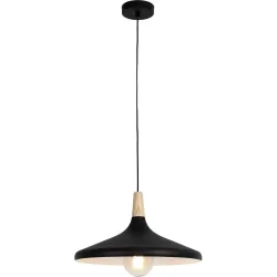 Pendellampe Hino Schwarz/Braun Holz/Metall 39 cm 120 cm - Pendellampe
