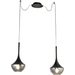 Pendellampe Lindita Schwarz Glas/Metall 70 cm 35 cm - Material: Metall/Glas - Pendellampe