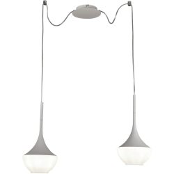 Pendellampe Lindita Weiss Glas/Metall 70 cm 35 cm - Material: Metall/Glas - Pendellampe