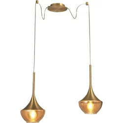 Pendellampe Lindita Glas/Metall 70 cm 35 cm - Farbe: messing - Material: Metall/Glas - Pendellampe