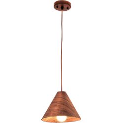 Pendellampe Pireva Braun Holz/Metall 18 cm Höhenverstellbar (manuell) - Farbe: Nussbaum - Pendellampe