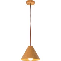 Pendellampe Pireva Braun Holz/Metall 18 cm Höhenverstellbar (manuell) - Farbe: eiche - Pendellampe