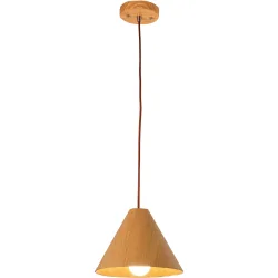 Pendellampe Pireva Braun Holz/Metall 18 cm Höhenverstellbar (manuell) - Farbe: eiche - Pendellampe