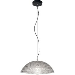Pendellampe Astona Grau Glas/Metall 14.5 cm Höhenverstellbar (manuell) - Material: Metall/Glas - Pendellampe