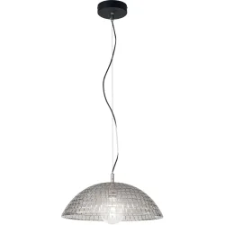 Pendellampe Astona Grau Glas/Metall 14.5 cm Höhenverstellbar (manuell) - Material: Metall/Glas - Pendellampe