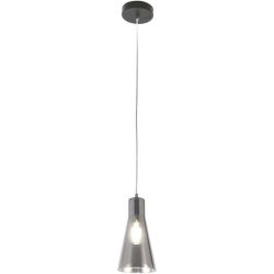 Pendellampe Abi Grau Glas/Metall 25 cm Höhenverstellbar (manuell) - Material: Metall/Glas - Pendellampe