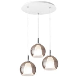 Pendellampe Aby Grau Glas/Metall 26 cm Höhenverstellbar (manuell) - Material: Metall/Glas - Pendellampe