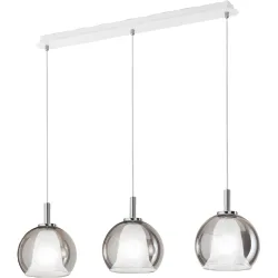 Pendellampe Aby Grau Glas/Metall 83 cm 26 cm Höhenverstellbar (manuell) - Material: Metall/Glas - Pendellampe