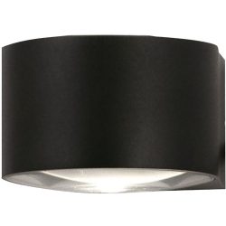 Wandlampe Joe Schwarz Aluminium/Glas 11 cm 7 cm - LED - Lichtfarbe: Warmweiss - Wandlampe- LED Energiesparlampe