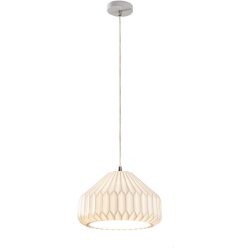 Pendellampe Albina Weiss 20 cm Höhenverstellbar (manuell) - Material: Keramik - Pendellampe