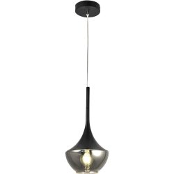 Pendellampe Lindita Schwarz Glas/Metall 40.3 cm Höhenverstellbar (manuell) - Material: Metall/Glas - Pendellampe