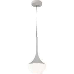 Pendellampe Lindita Weiss Glas/Metall 40.3 cm Höhenverstellbar (manuell) - Material: Metall/Glas - Pendellampe