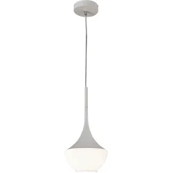Pendellampe Lindita Weiss Glas/Metall 40.3 cm Höhenverstellbar (manuell) - Material: Metall/Glas - Pendellampe
