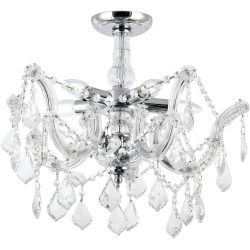 Briamond Deckenlampe Theresa Silber Stahl/Kristall 46 cm 42 cm - Material: Stahl/ K9 Kristall - Deckenlampe