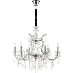 Briamond Pendellampe Theresa Silber Stahl/Kristall 78 cm 75 cm - Material: Stahl/ K9 Kristall - Pendellampe
