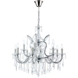 Briamond Pendellampe Theresa Silber Stahl/Kristall 78 cm 75 cm - Material: Stahl/ K9 Kristall - Pendellampe