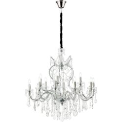 Briamond Pendellampe Theresa Silber Stahl/Kristall 98 cm 100 cm - Material: Stahl/ K9 Kristall - Pendellampe