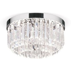 Briamond Deckenlampe Prism Grau Stahl/Kristall 35 cm 19 cm - Farbe: chrom - LED - Lichtfarbe: Warmweiss - Material: Stahl/Orion Kristall -