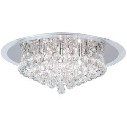 Briamond Deckenlampe Gloria Grau Stahl/Kristall 50 cm 18 cm - Farbe: chrom - Material: Stahl/ K9 Kristall - Deckenlampe