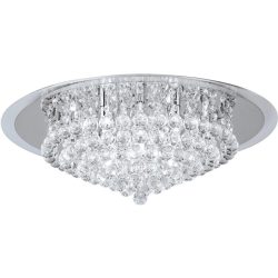 Briamond Deckenlampe Gloria Grau Stahl/Kristall 62 cm 21 cm - Farbe: chrom - Material: Stahl/ K9 Kristall - Deckenlampe