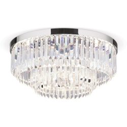Briamond Deckenlampe Prism Grau Stahl/Kristall 55 cm 25 cm - Farbe: chrom - LED - Lichtfarbe: Warmweiss - Material: Stahl/Orion Kristall -
