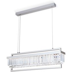 Briamond Pendellampe Prism Grau Stahl/Kristall 90 cm 28 cm Höhenverstellbar (manuell) - Farbe: chrom - LED - Lichtfarbe: Warmweiss - Material: