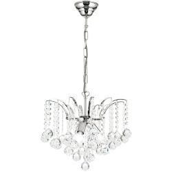 Briamond Pendellampe Sheraton Grau Kristall/Messing 42 cm 35 cm - Farbe: chrom - Material: Messing/Kristall - Pendellampe