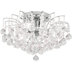 Briamond Deckenlampe Sheraton Grau Kristall/Messing 52 cm 36 cm - Farbe: chrom - Material: Messing/Kristall - Deckenlampe