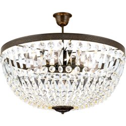 Briamond Deckenlampe Arila Braun Stahl/Kristall 60 cm 27 cm - Farbe: antikbraun - Deckenlampe