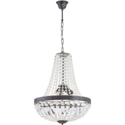 Briamond Pendellampe Arila Braun/Transparent Stahl/Kristall 40 cm 60 cm - Farbe: Antikbraun/Transparent - Pendellampe
