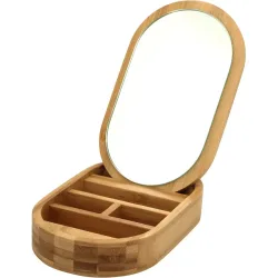 Schmuckbox Jule Braun Bambus/Glas - Material: Bambus/Spiegelglas - Schmuckbox