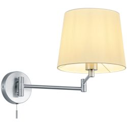 Wandlampe Testa Grau Metall 25.5 cm 32.5 cm - Farbe: Nickel matt - Wandlampe