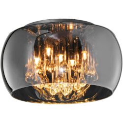 Deckenlampe Bania Grau Glas 40 cm 22 cm - Farbe: chrom - Deckenlampe
