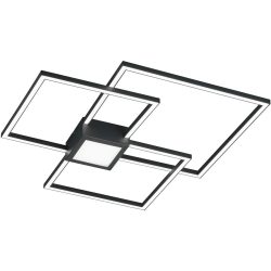 Deckenlampe Nermin Grau Metall 65.5 cm 6.5 cm - Farbe: anthrazit - LED - Lichtfarbe: Warmweiss - Deckenlampe- LED Energiesparlampe