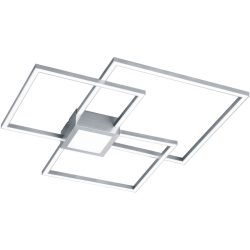 Deckenlampe Nermin Grau Metall 65.5 cm 6.5 cm - Farbe: Nickel matt - LED - Lichtfarbe: Warmweiss - Deckenlampe- LED Energiesparlampe