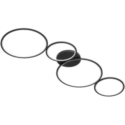 Deckenlampe Albiana Schwarz Metall 97 cm 5.5 cm - Farbe: schwarz matt - LED - Lichtfarbe: Warmweiss - Deckenlampe- LED Energiesparlampe