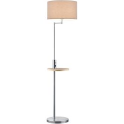 Stehlampe Rika Grau Metall 40 cm 160 cm - Farbe: Nickel matt - Stehlampe