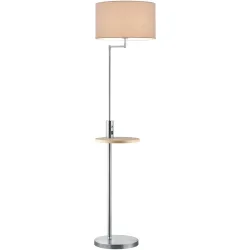 Stehlampe Rika Grau Metall 40 cm 160 cm - Farbe: Nickel matt - Stehlampe