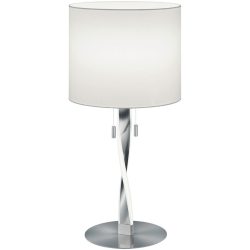 Tischlampe Sanin Grau Metall 30 cm 62 cm - Farbe: Nickel matt - Lichtfarbe: Warmweiss - Tischlampe