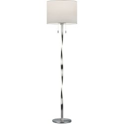 Stehlampe Sanin Grau Metall 40 cm 160.5 cm - Farbe: Nickel matt - Lichtfarbe: Warmweiss - Stehlampe