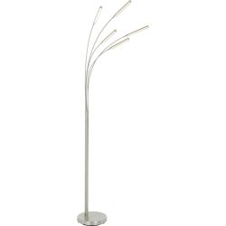 Stehlampe Fico Silber Metall 30 cm 196 cm - Farbe: Nickel matt - LED - Lichtfarbe: Warmweiss - Stehlampe- LED Energiesparlampe
