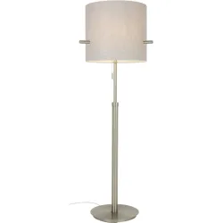 Stehlampe Roana Grau Metall/Stoff 50 cm 180 cm Höhenverstellbar (manuell) - Farbe: Nickel - Material: Metall/ Stoff - Stehlampe