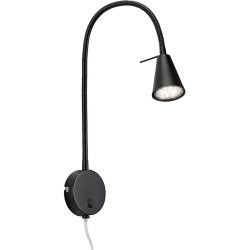 Wandlampe Conico Schwarz Metall 8 cm 45 cm - LED - Lichtfarbe: Warmweiss - Wandlampe- LED Energiesparlampe