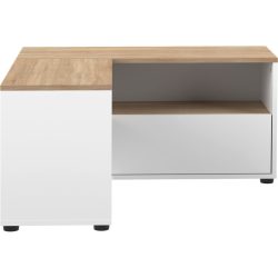 Lowboard Belo Weiss/Braun Holzwerkstoff/Holz 90 cm 45 cm 90 cm - Farbe: weiss/eiche - Material: Spanplatte/Holzwerkstoff - Lowboard