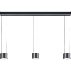 Designer-Pendellampe Bankamp Impulse anthrazit 3-flammig vertical flex - Farbe: anthrazit eloxiert - LED - Lichtfarbe: Extra warmweiss - Material: