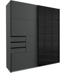 Kleiderschrank Birta Grau Holz 225 cm 64 cm 210 cm - Farbe: graphit - Kleiderschrank